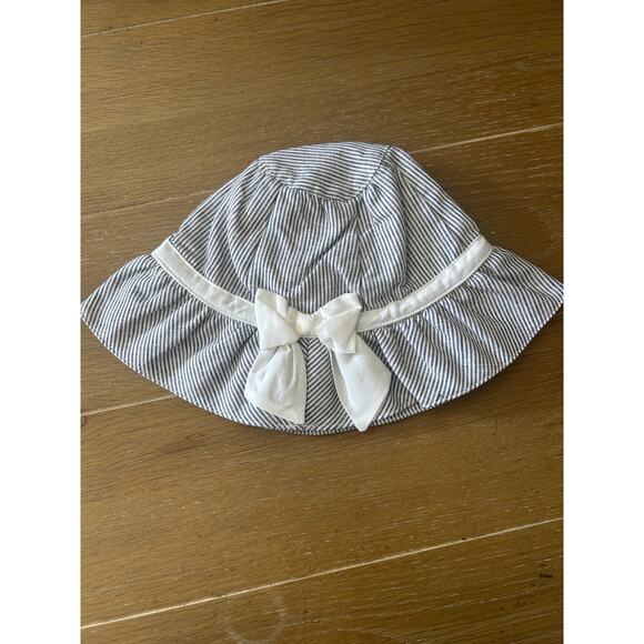 NWT Janie and Jack 6-12 Months striped bow sunhat - Picture 1 of 5